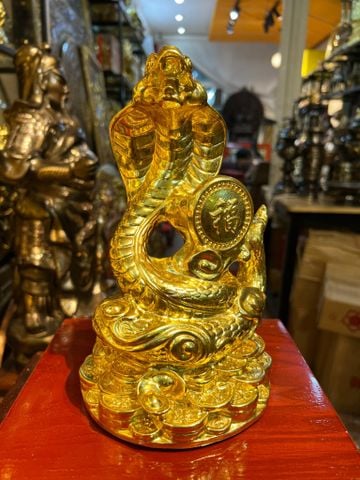 Tượng rắng mạ vàng phong thủy dát vàng 24k Cao 23 ngang 12 nặng 1,4kg
