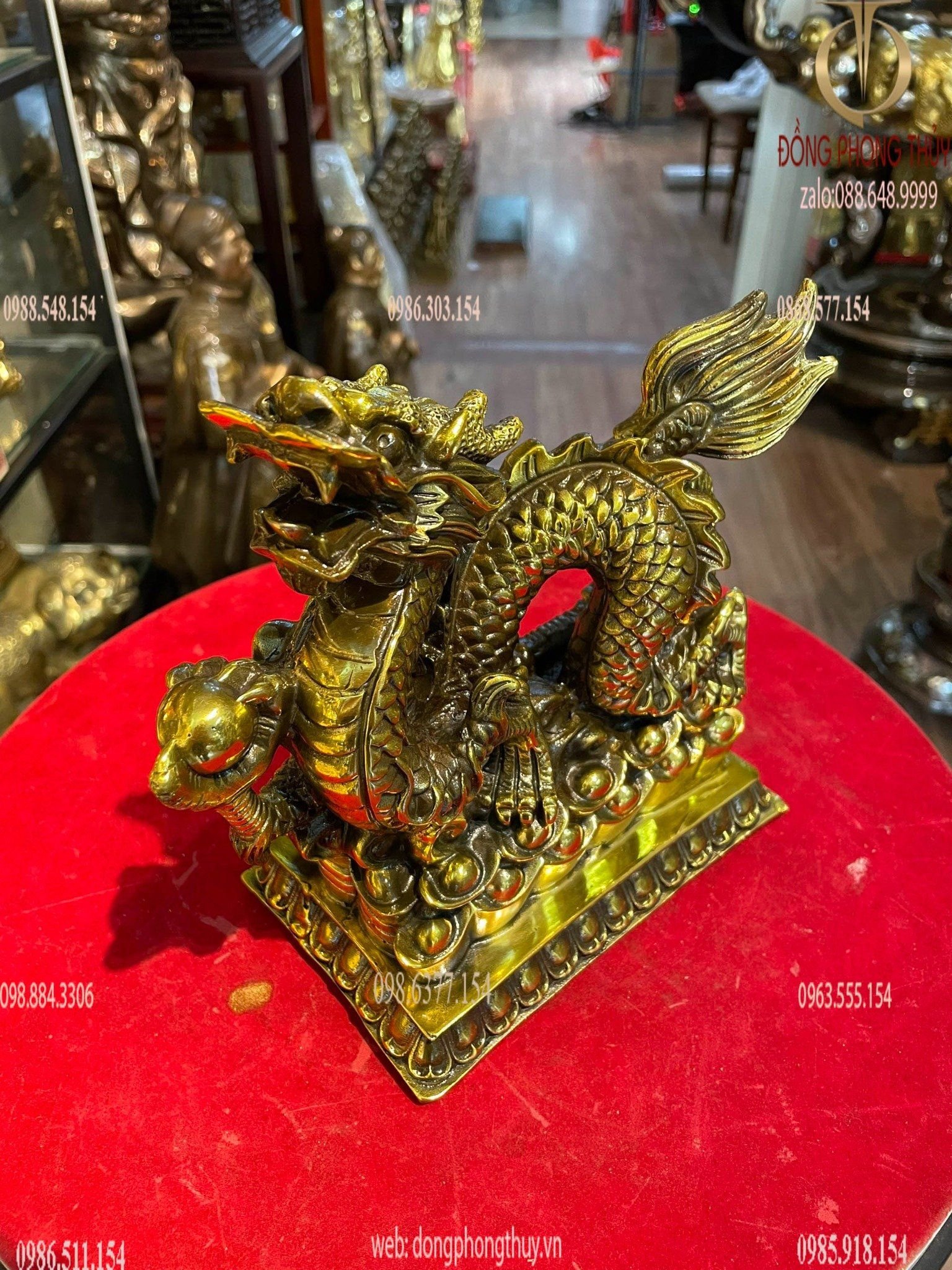 Tượng rồng đẹp bằng đồng để bàn