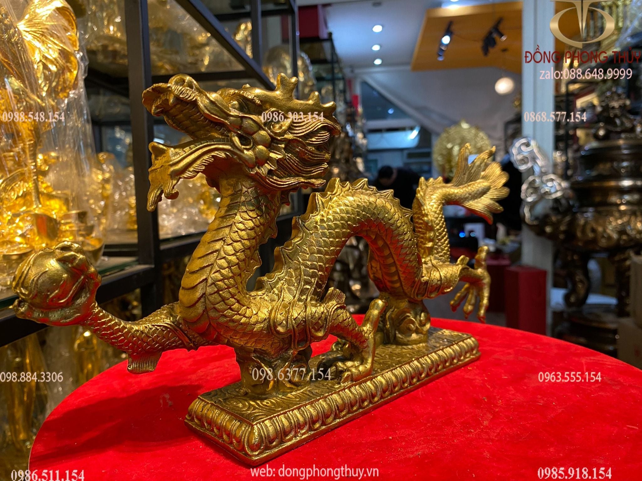 Tượng rồng phong thủy bằng đồng