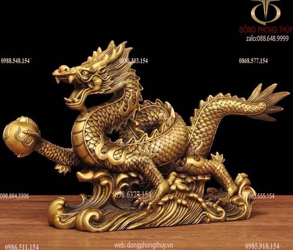 Tượng rồng cưỡi mây bằng đồng