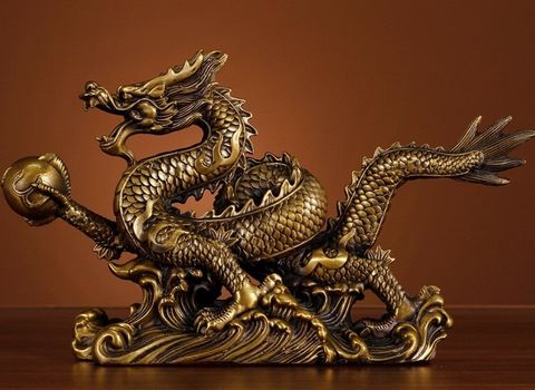 Tượng rồng đế sóng cao 9,5 dài 15 nặng 0,5kg