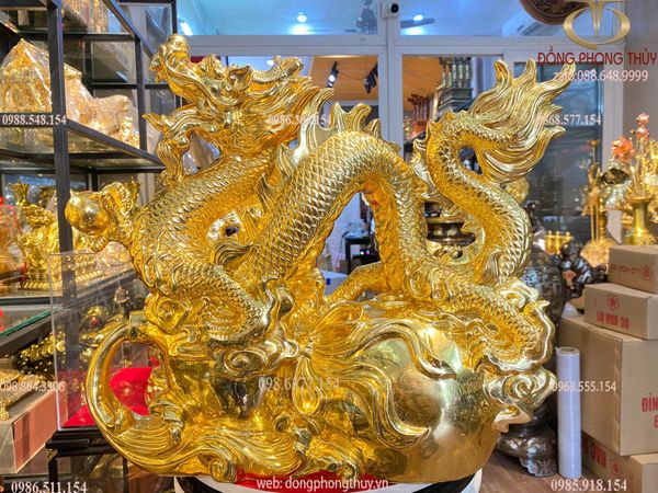 Tượng rồng hồ lô Cao 42 dài 55 sâu 18 nặng 16 kg