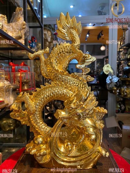 Tượng rồng mạ vàng - Tượng rồng dát vàng 24k