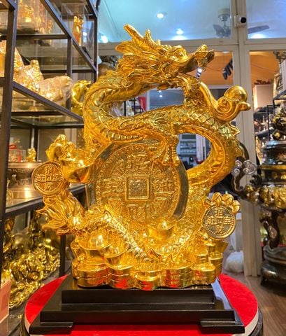 Tượng rồng mạ vàng 24k