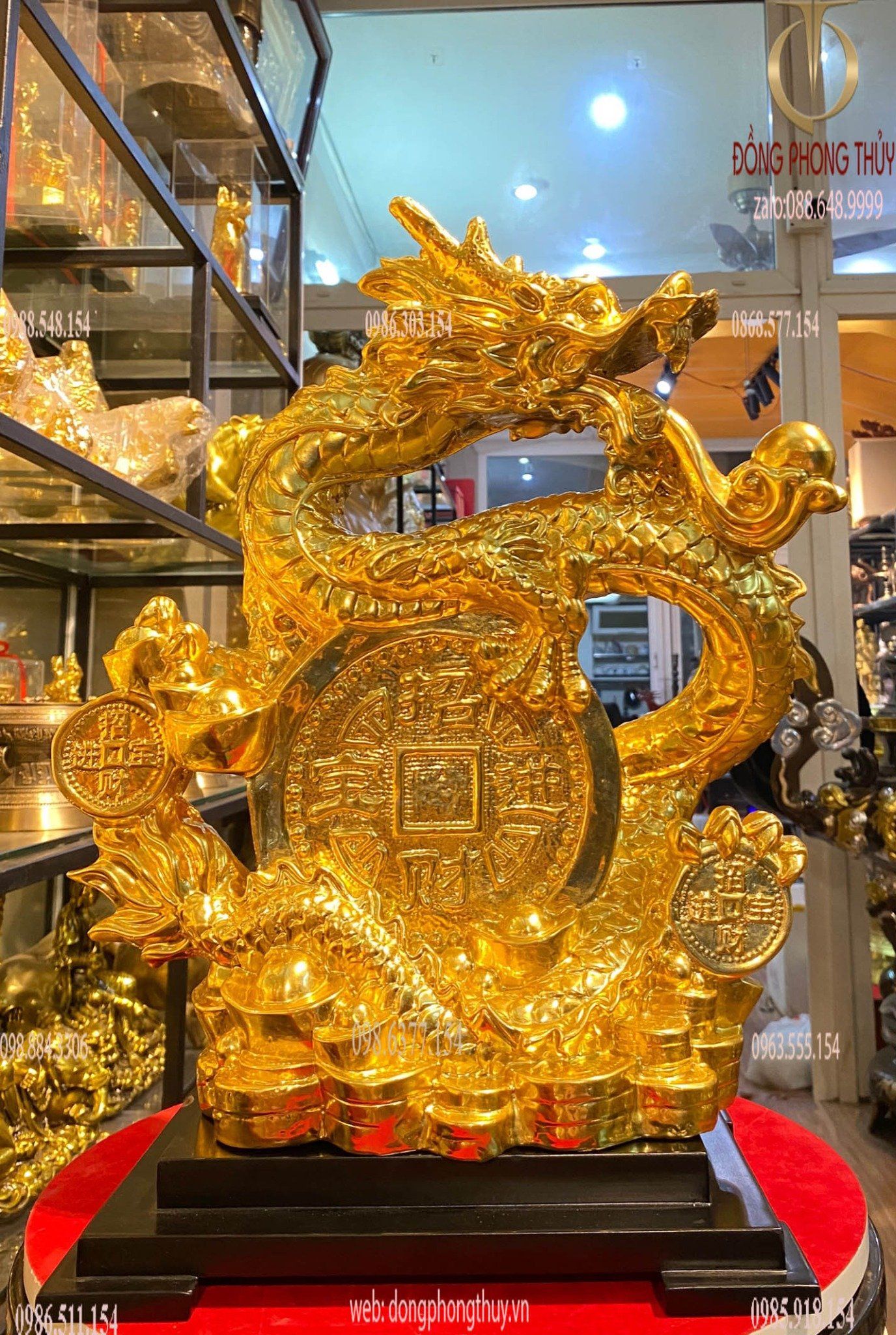 Tượng rồng mạ vàng 24k