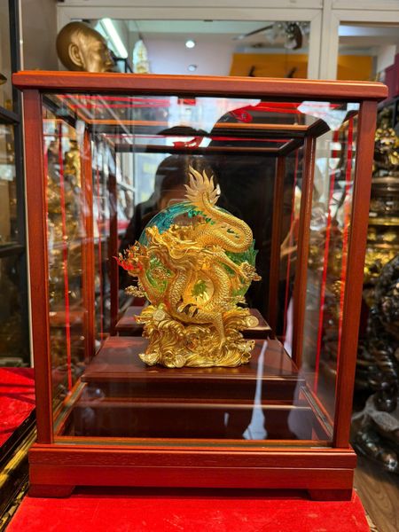 Tượng rồng mạ vàng 24k 17x29x35cm