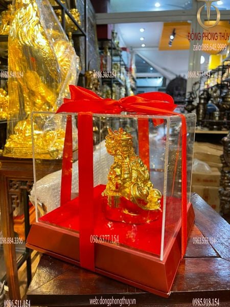 Tượng rồng mạ vàng - Tượng rồng phong thủy bằng đồng dát vàng 24k