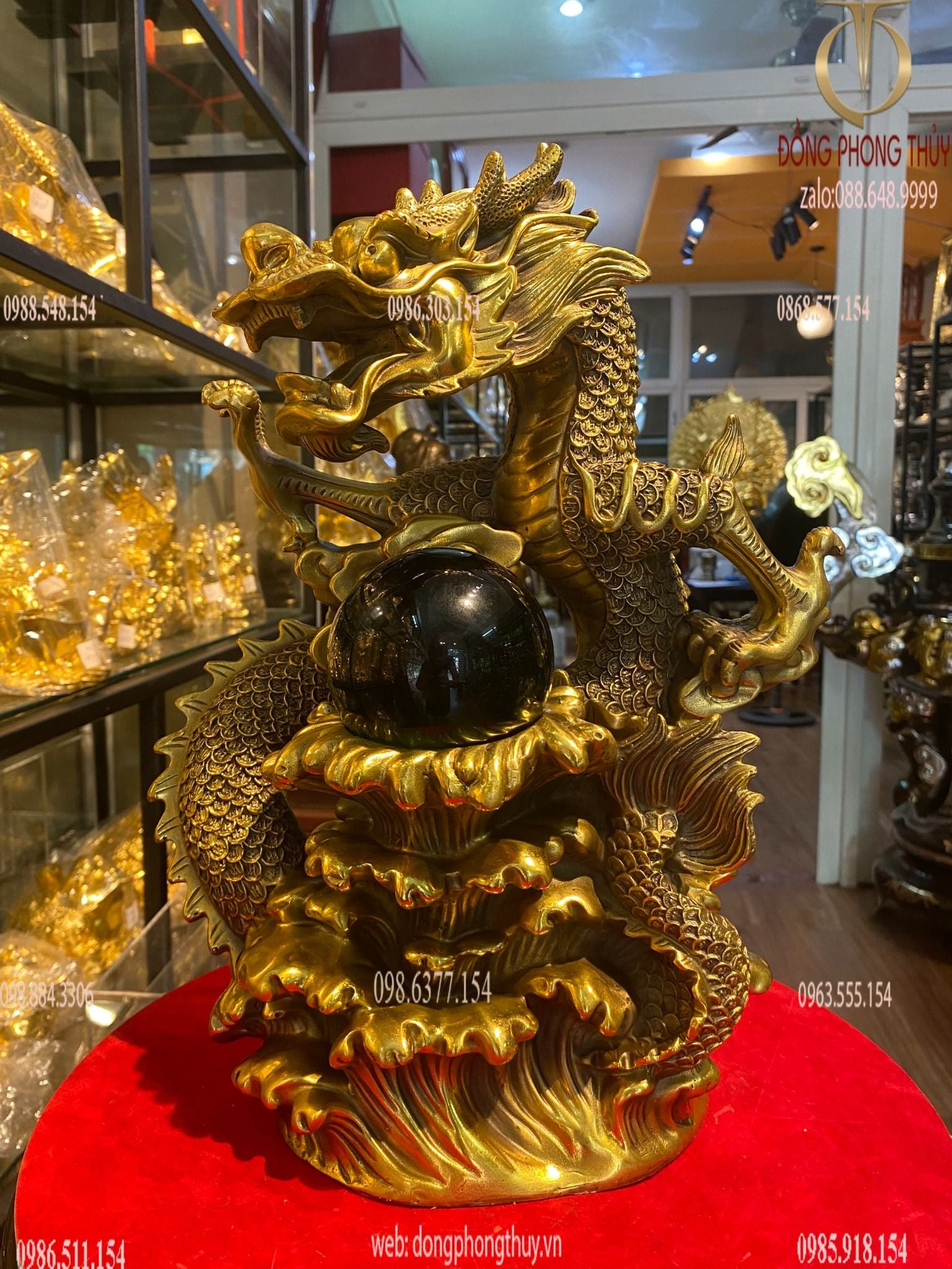 Tượng rồng phong thủy bằng đồng