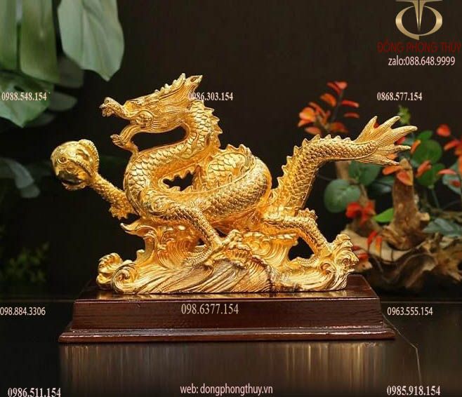 Tượng rồng dát vàng 24k