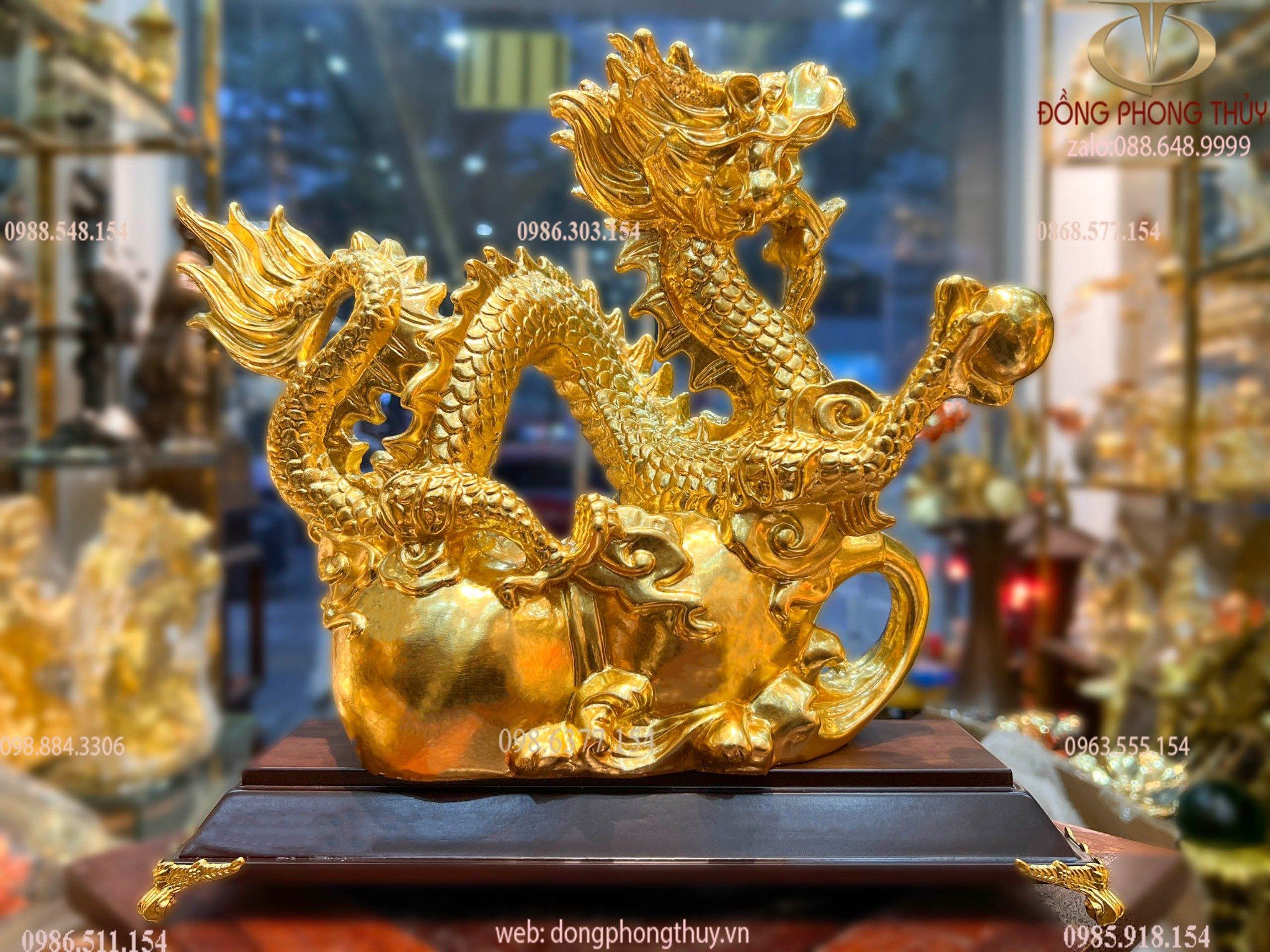 Tượng rồng dát vàng 24k