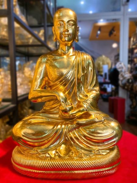 Tượng Sivali bằng đồng dát vàng 24k