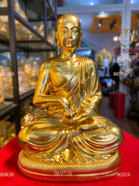 Tượng Sivali bằng đồng dát vàng 24k