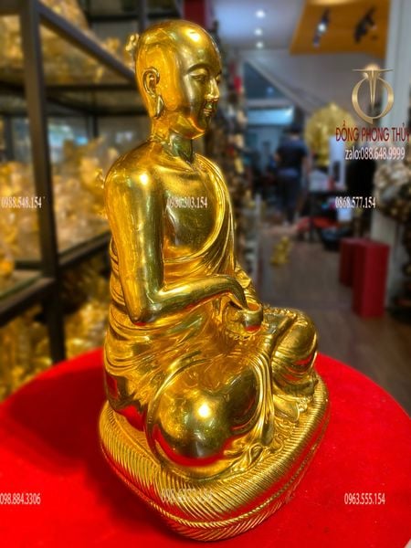 Tượng Sivali bằng đồng dát vàng 24k