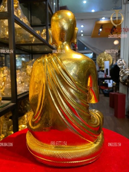 Tượng Sivali bằng đồng dát vàng 24k