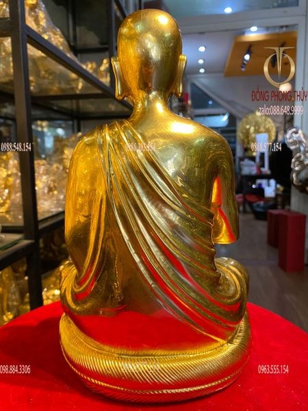 Tượng Sivali bằng đồng dát vàng 24k