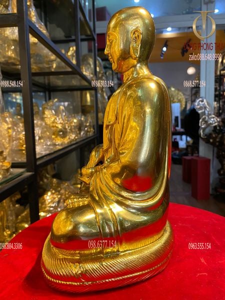 Tượng Sivali bằng đồng dát vàng 24k