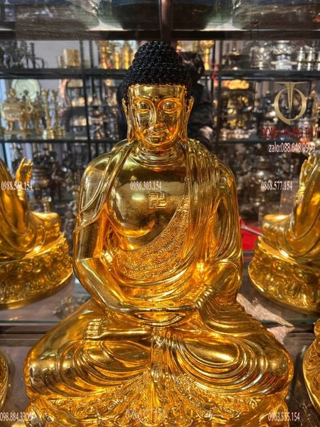 Tượng tây phương tam thánh dát vàng 50cm nặng 54kg