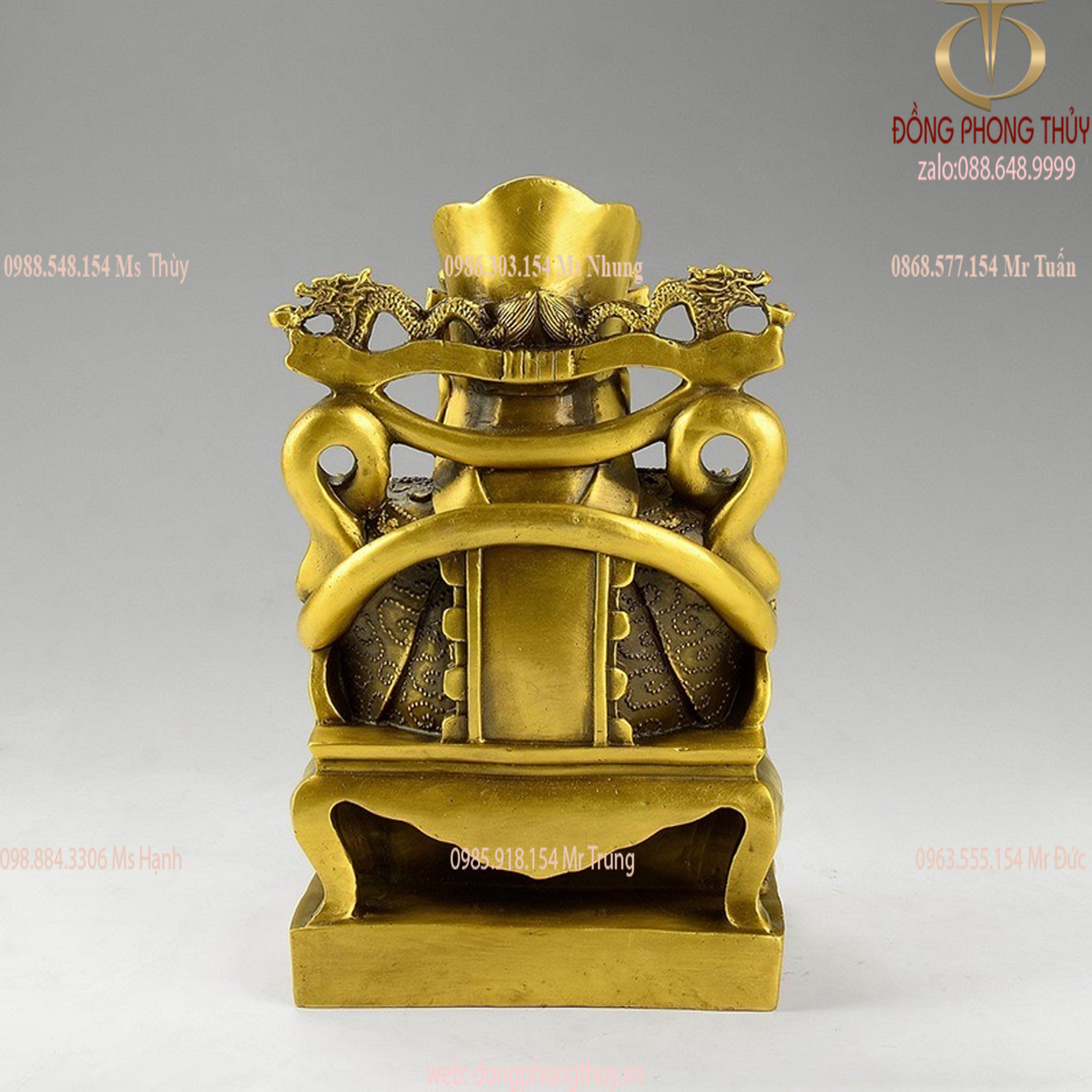 Cao 28cm ngang 17cm nặng 3kg THẦN TÀI NGỒI BẰNG ĐỒNG DÂNG TIỀN