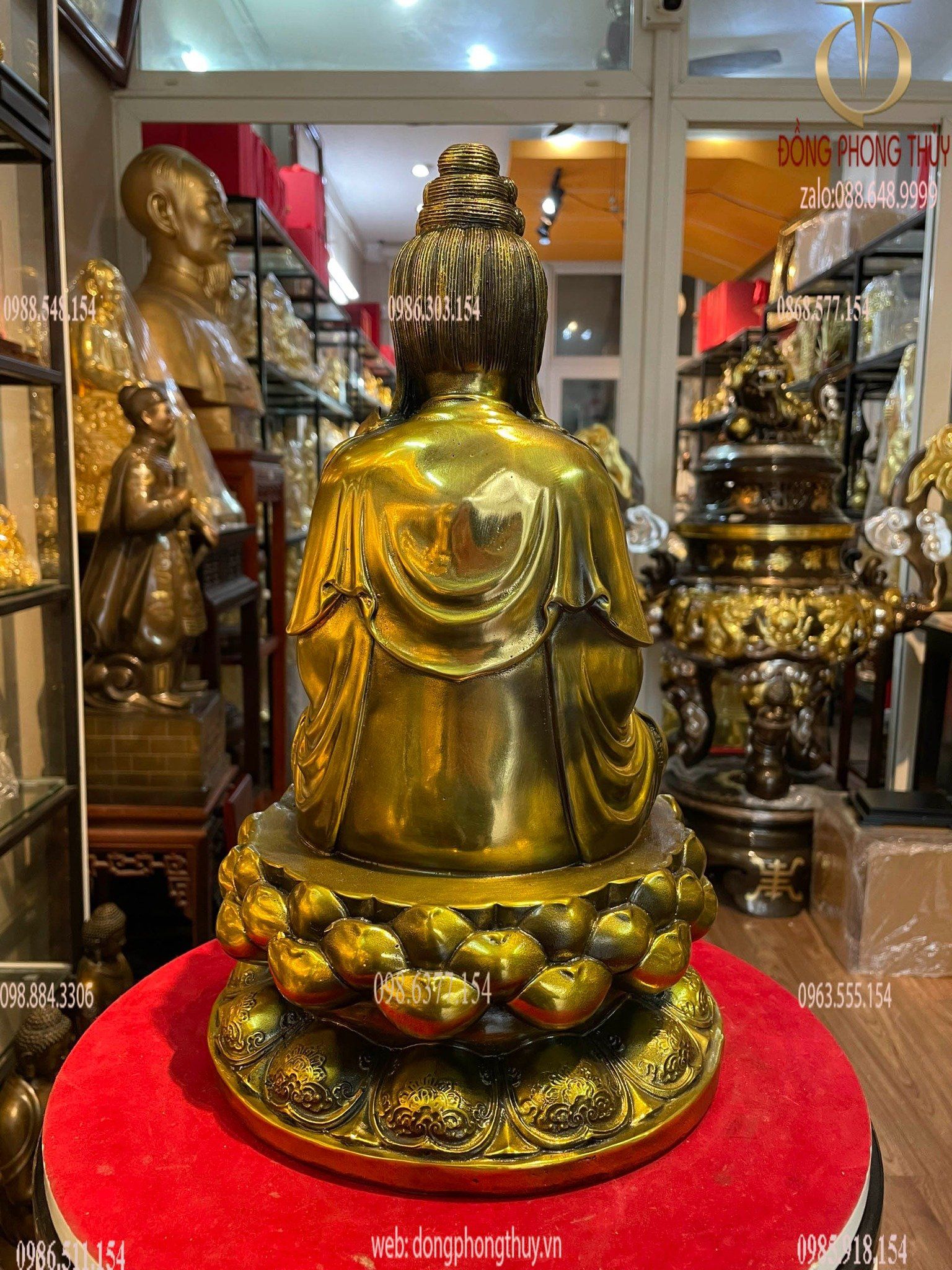 Tượng Thế Chí bằng đồng vàng 40cm
