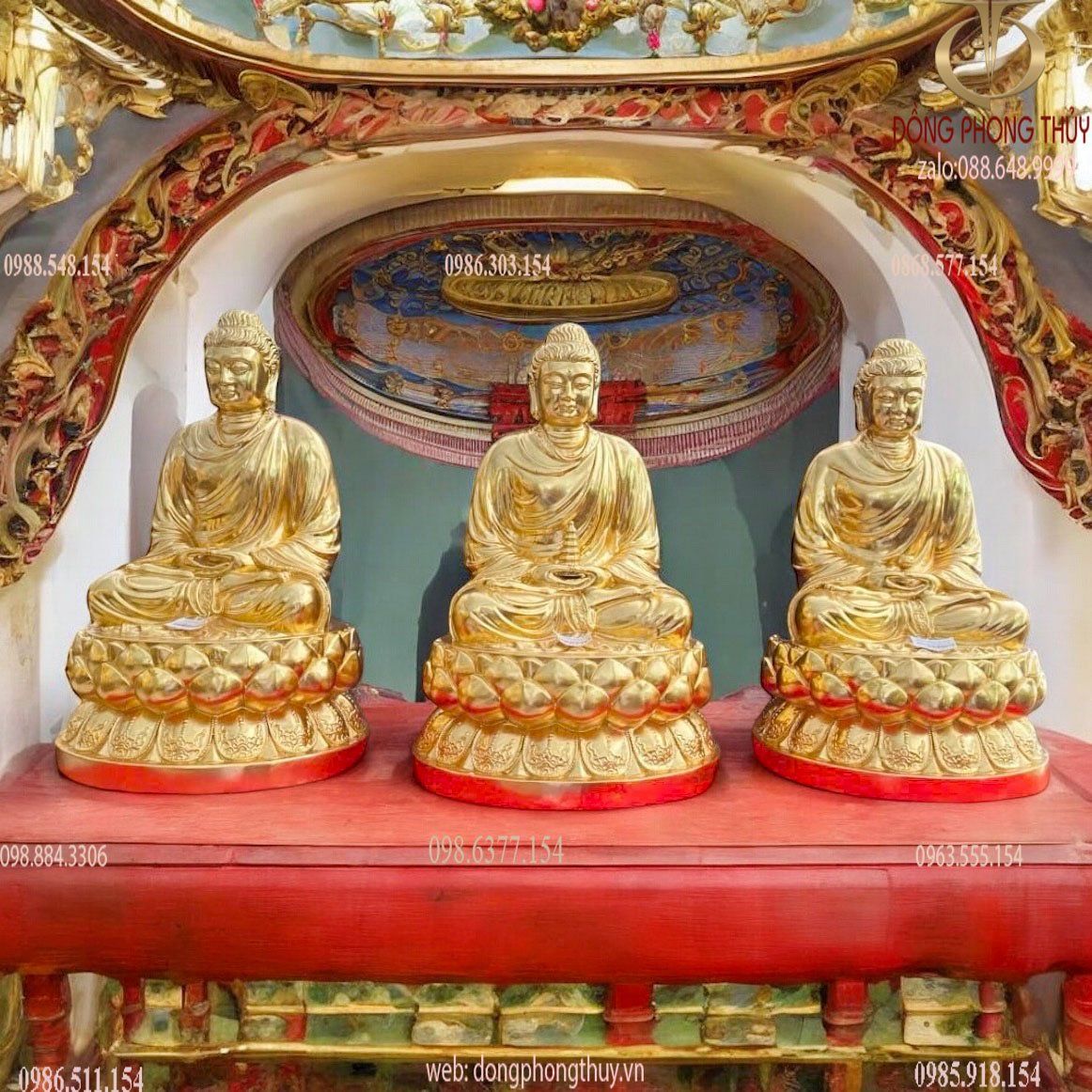 Tượng Tam Thế bằng đồng dát vàng