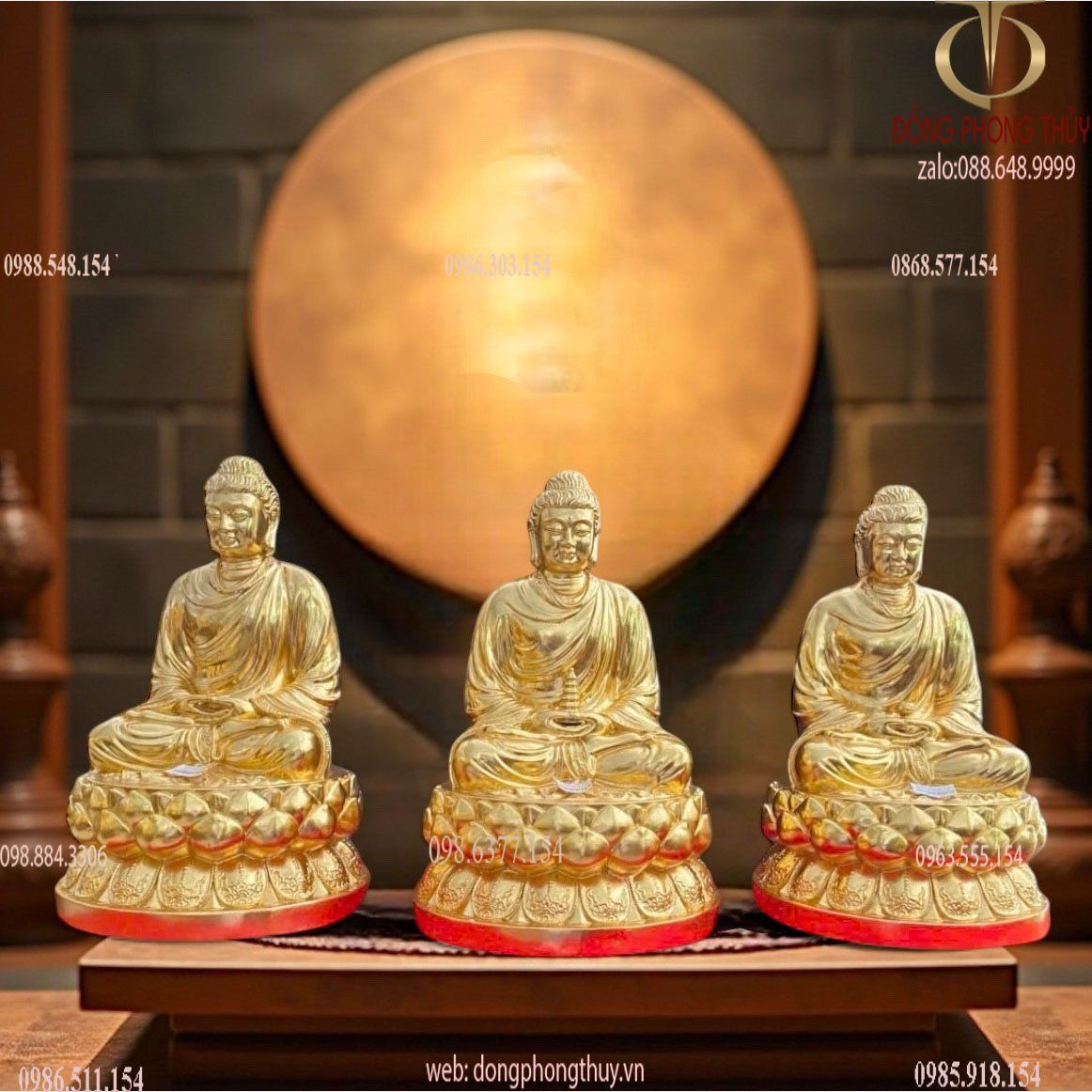 Tượng Tam Thế bằng đồng dát vàng