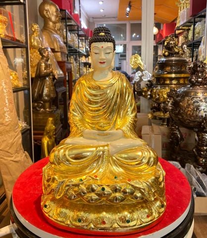 Tượng Bổn Sư Thích Ca 30cm dát vàng 24k