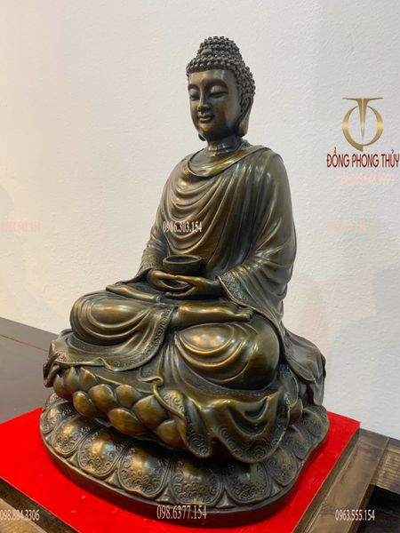 Tượng phật Thích Ca 30cm bằng đồng hun