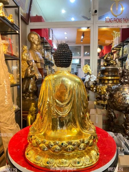 Tượng Bổn Sư Thích Ca 30cm dát vàng 24k