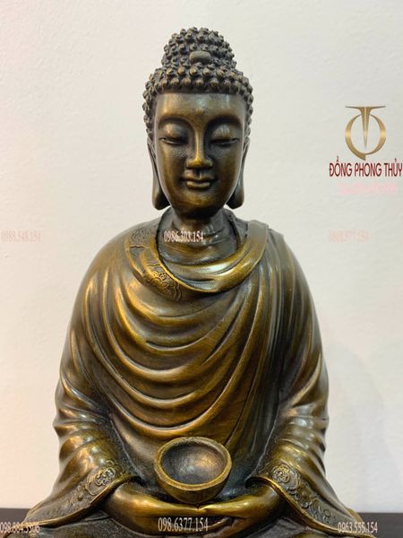 Tượng phật Thích Ca 30cm bằng đồng hun