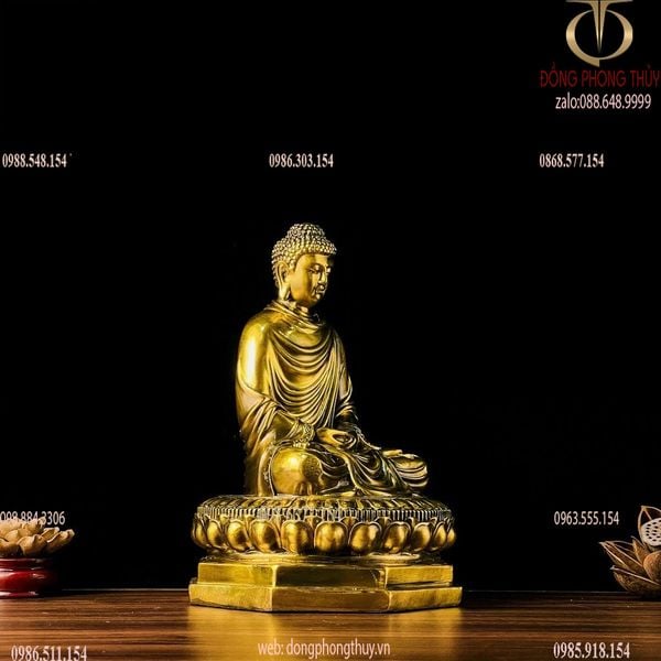 Tượng phật thích ca bằng đồng 22cm 1,9kg