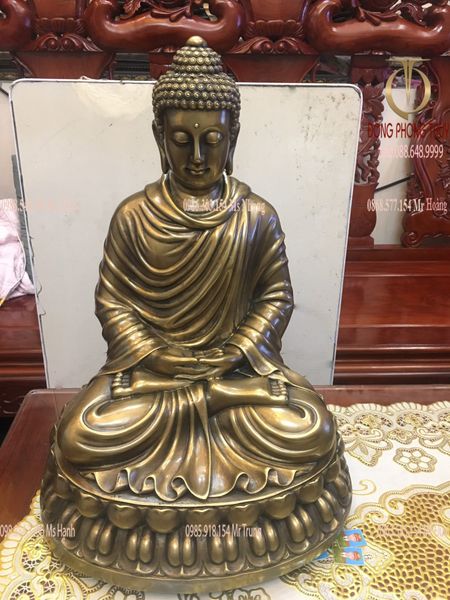 Tượng phật thích ca mâu ni bằng đồng 47cm nặng 11kg