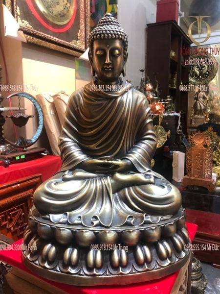 Tượng phật thích ca mâu ni bằng đồng 47cm nặng 11kg