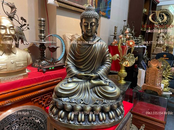 Tượng phật thích ca mâu ni bằng đồng 47cm nặng 11kg