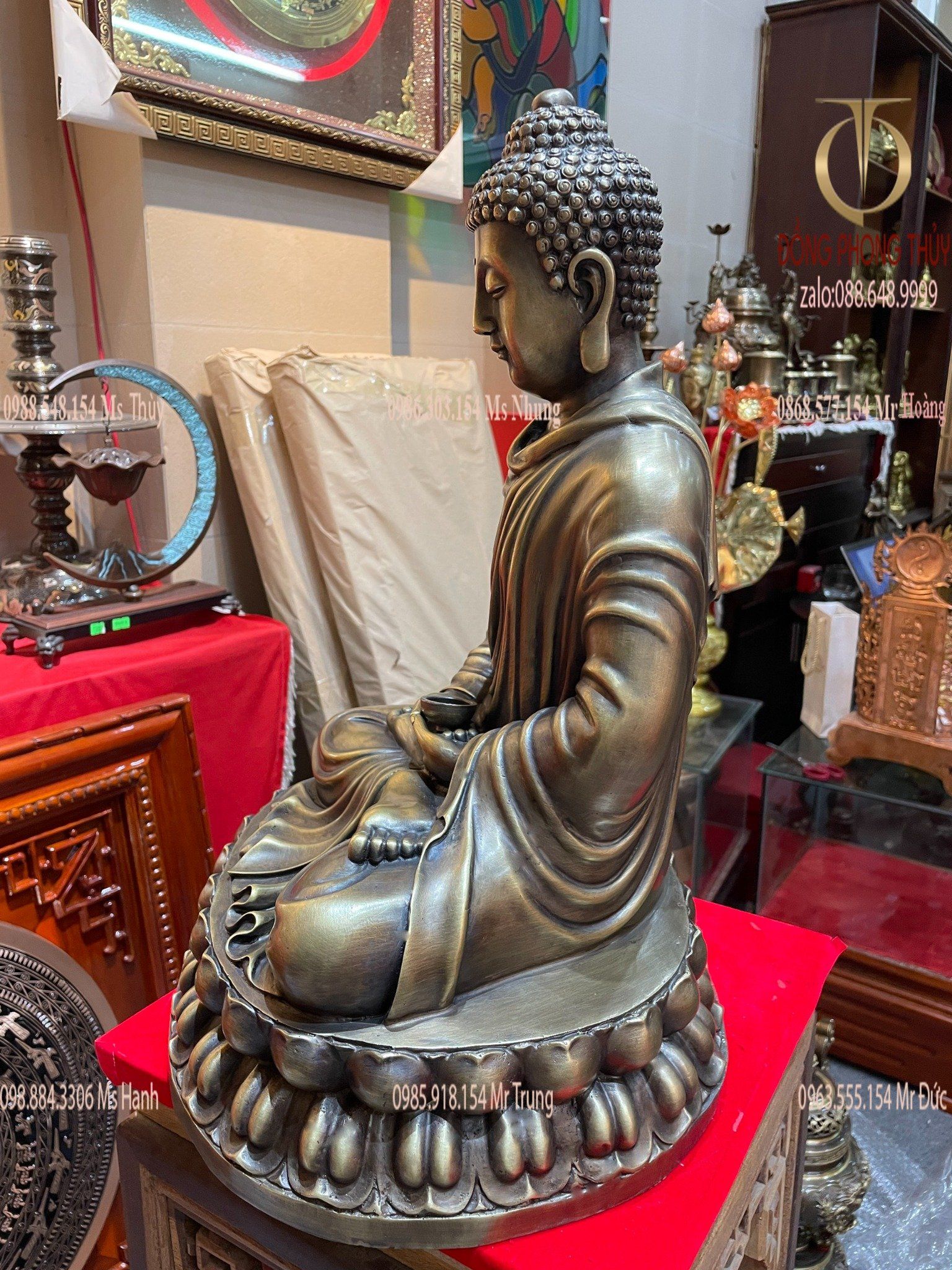 Tượng thích ca mâu ni bằng đồng 48cm