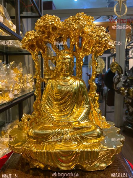 Tượng phật Thích Ca dát vàng 24k cao 30cm 8.3kg