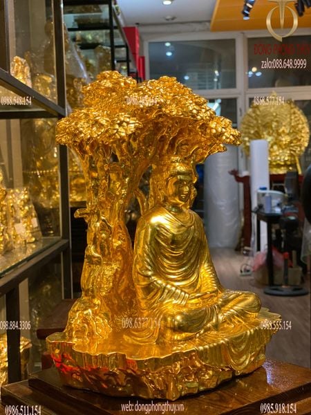 Tượng phật Thích Ca dát vàng 24k cao 30cm 8.3kg