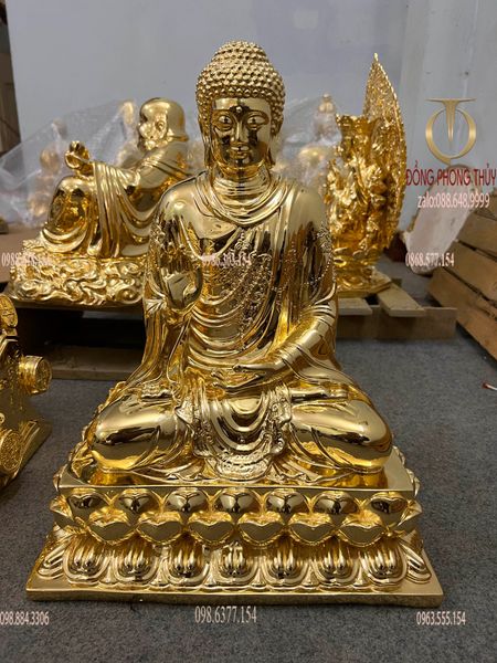 Tượng phật Thích Ca dát vàng 24k cao 40 nặng 14kg