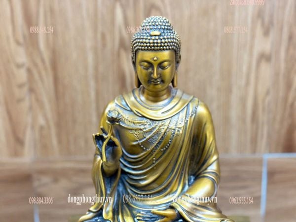 Tượng thích ca áo hoa cao 30 ngang 22 sâu 15 nặng 7kg
