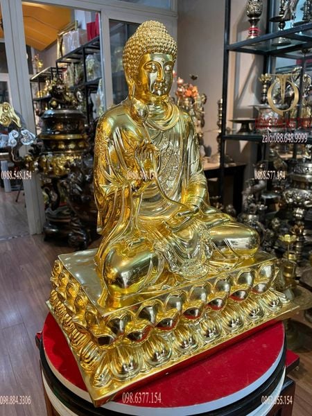 Tượng phật Thích Ca dát vàng 24k cao 40 nặng 14kg