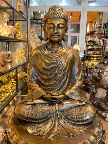 Tượng phật Thích Ca 47cm bằng đồng hun