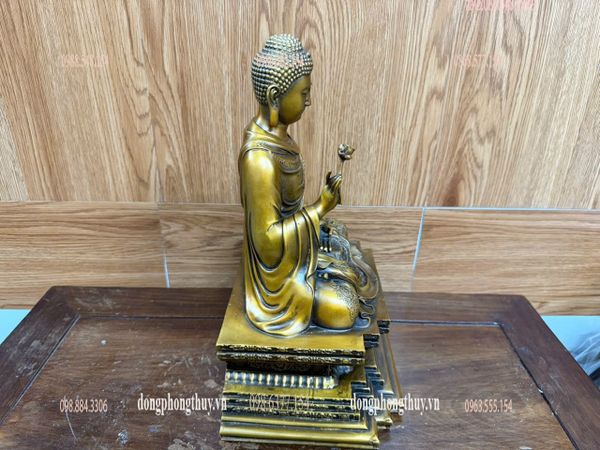 Tượng thích ca áo hoa cao 30 ngang 22 sâu 15 nặng 7kg