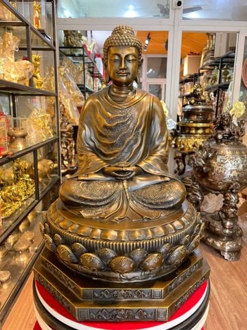 Tượng phật Thích Ca 47cm bằng đồng hun