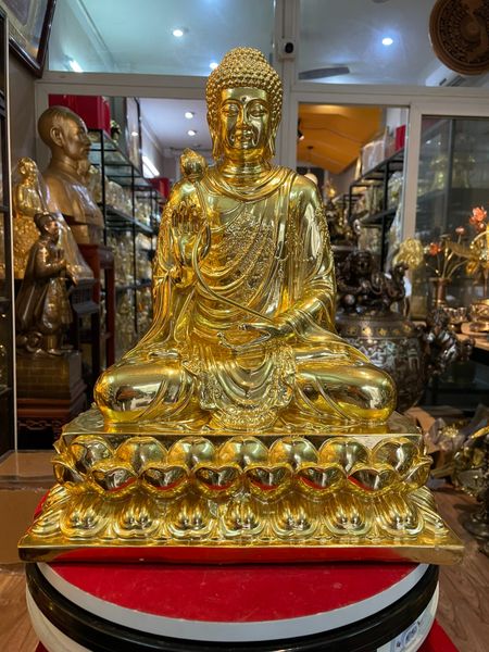 Tượng phật Thích Ca dát vàng 24k cao 40 nặng 14kg