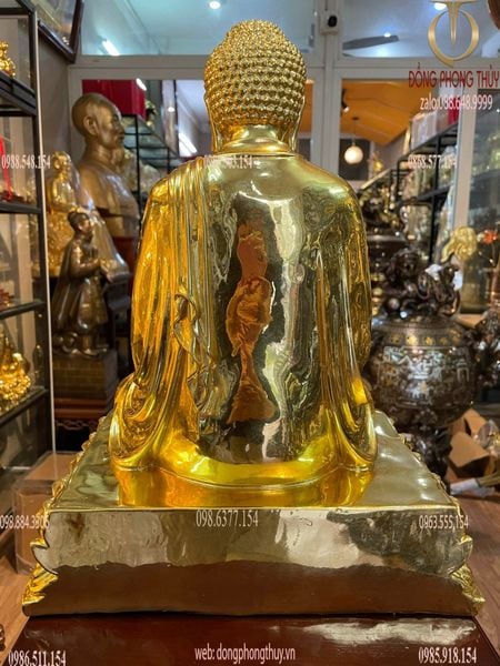 Tượng phật Thích Ca dát vàng 24k cao 40 nặng 14kg