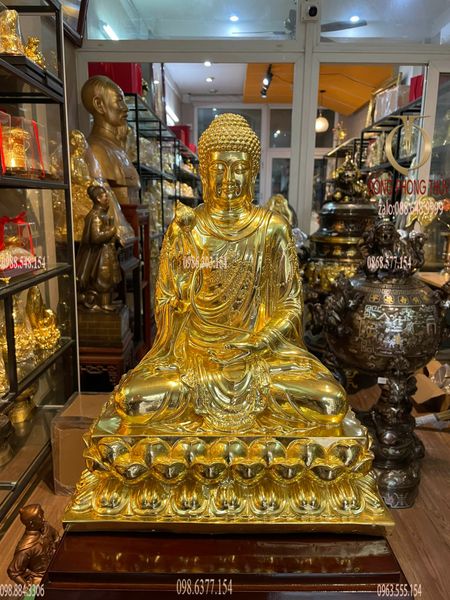 Tượng phật Thích Ca dát vàng 24k cao 40 nặng 14kg