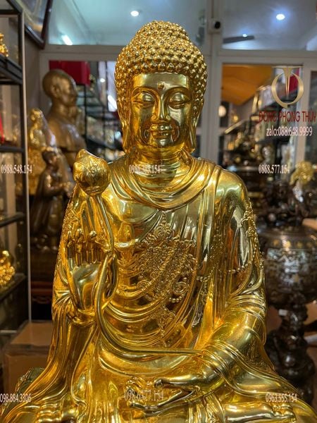 Tượng phật Thích Ca dát vàng 24k cao 40 nặng 14kg