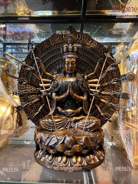 Thiên Thủ Thiên Nhãn 60cm 28kg bằng đồng giả cổ