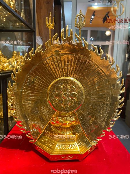 Tượng thiên thủ thiên nhãn bằng đồng dát vàng 24k 26cm