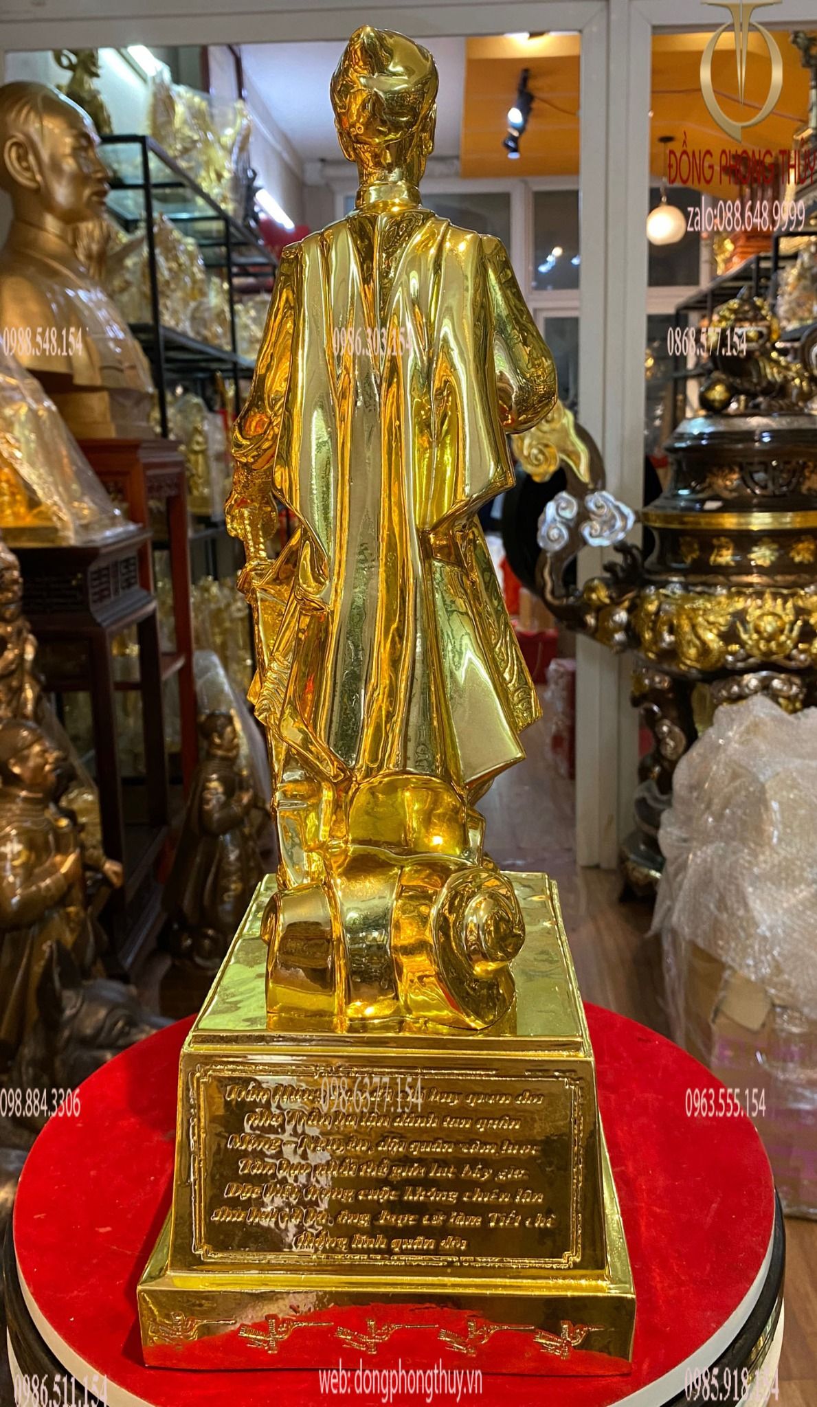 Cao 48cm Tượng Trần Hưng Đạo dát vàng công nghiệp