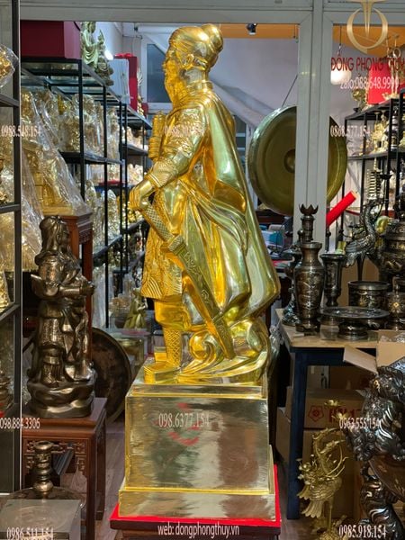 Tượng Trần Hưng Đạo 90cm 45kg dát vàng 24k